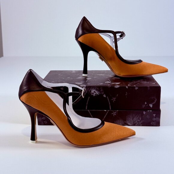 Beautiisoles by Robin Shreiber Satin and Leather Mary-Jane style Heels - Picture 3 of 11